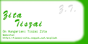 zita tiszai business card